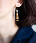 Marta line cylinder earrings-ReinWood