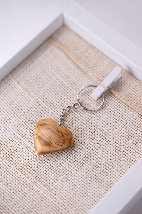 Olive heart key ring-ReinWood