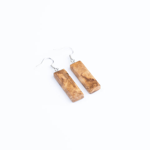 Rectangular Natur earrings-ReinWood