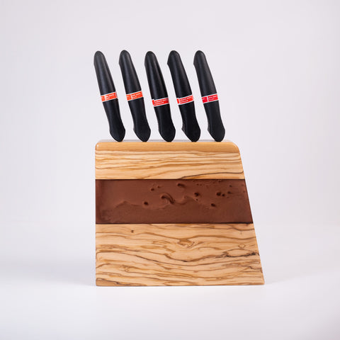 Venus vertical knife holder with 5 knives-ReinWood